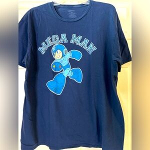 Vintage Mega Man Blue Graphic T-Shirt Size XXL‎